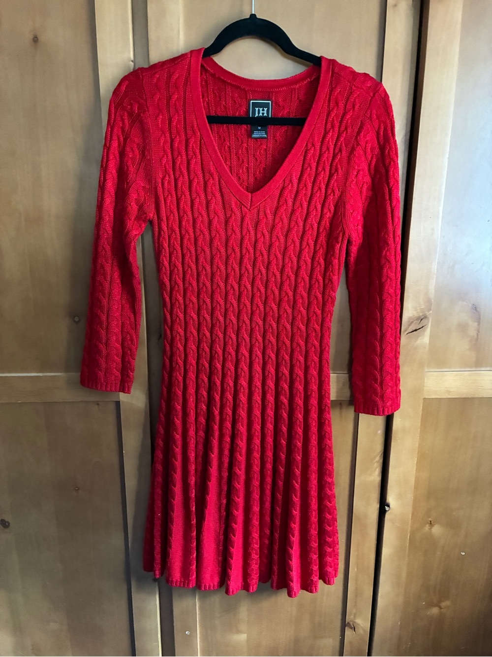 JH Red Cable-Knit Women’s Sweater Dress - Medium. No tags but never worn.  #109
